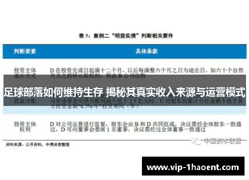 足球部落如何维持生存 揭秘其真实收入来源与运营模式