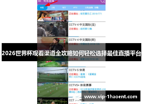2026世界杯观看渠道全攻略如何轻松选择最佳直播平台